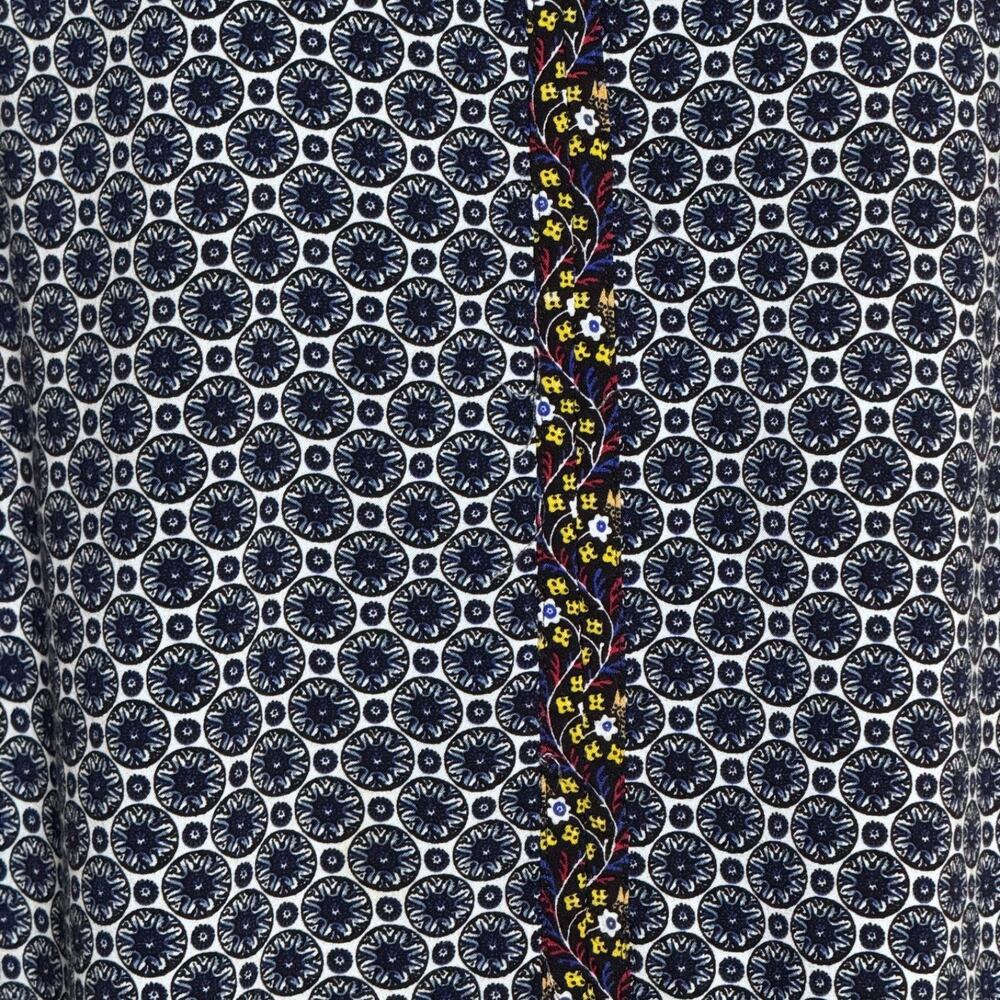 Suzanne Betro Boho Blouse V Neck Kimono Sleeve Mixed Print Resort Top - Picture 5 of 8